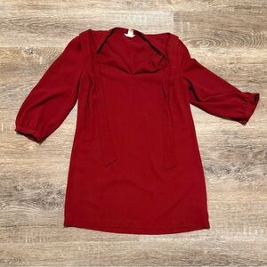 Forever 21 Deep Red Long Sleeve Dress